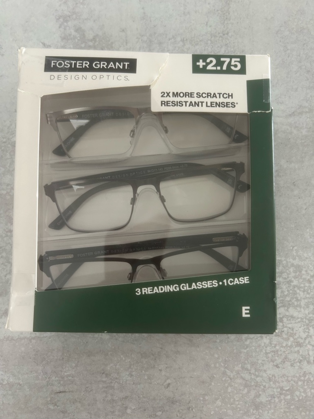 Foster Grant Reading Glasses 3-Pack - Black and White Packaging